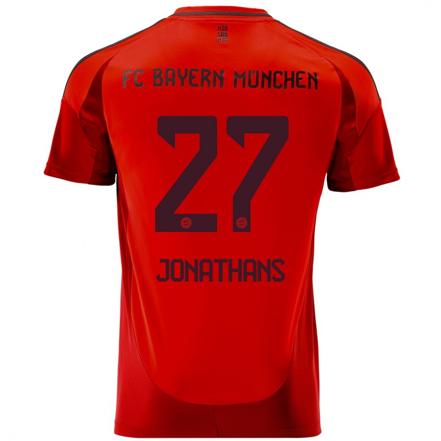 Hombre Fútbol Camiseta David Jonathans #27 Rojo 1ª Equipación 2024/25 Perú