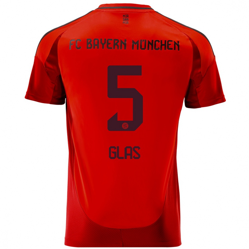 Hombre Fútbol Camiseta Hanna Glas #5 Rojo 1ª Equipación 2024/25 Perú