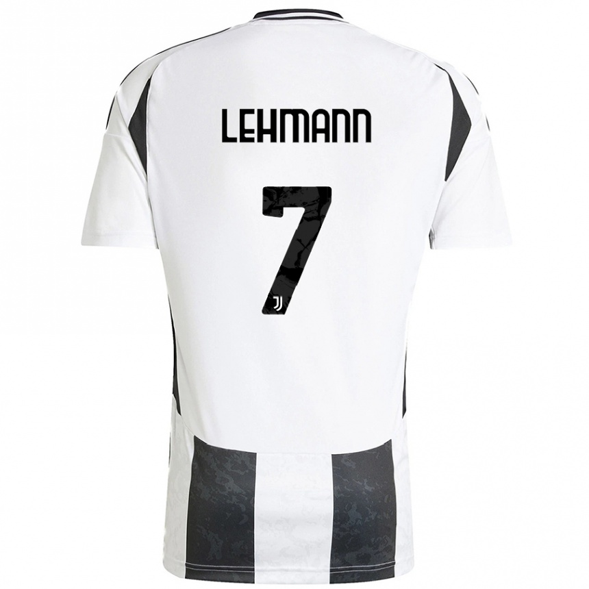 Hombre Fútbol Camiseta Alisha Lehmann #7 Blanco Negro 1ª Equipación 2024/25 Perú