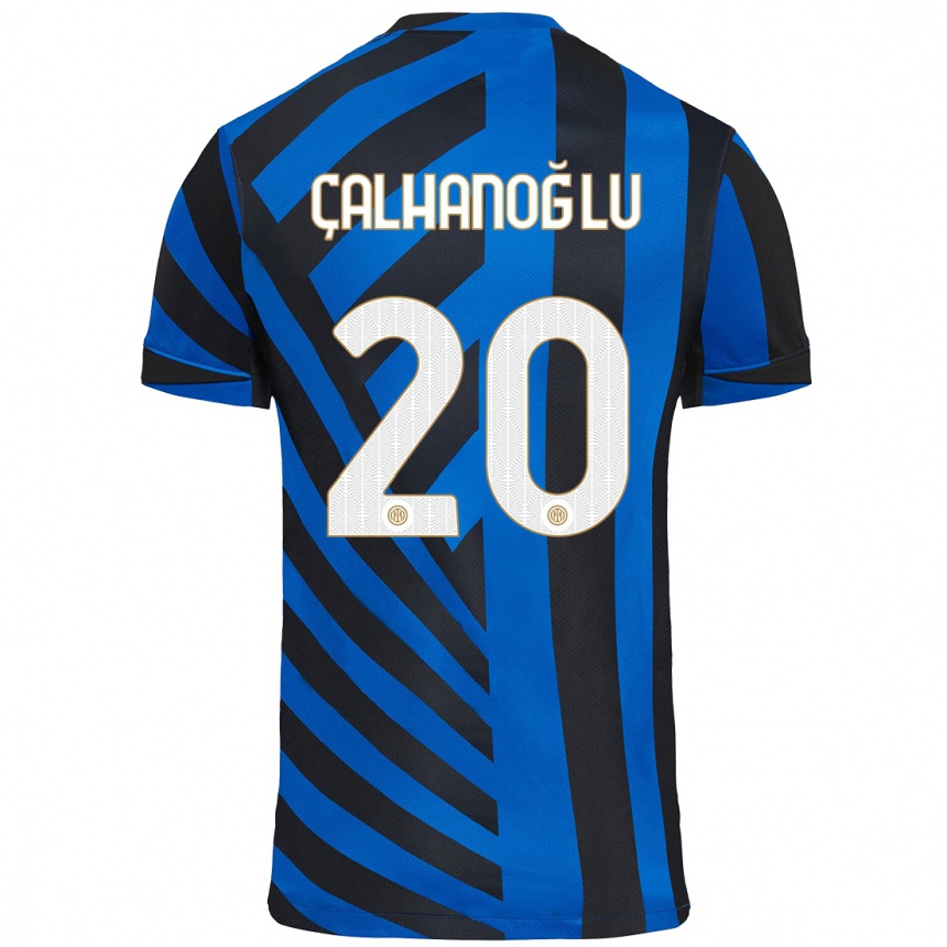 Hombre Fútbol Camiseta Hakan Calhanoglu #20 Azul Negro 1ª Equipación 2024/25 Perú