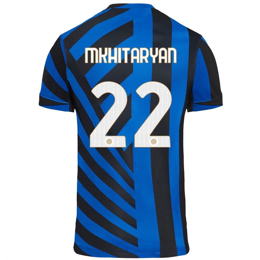 Hombre Fútbol Camiseta Henrikh Mkhitaryan #22 Azul Negro 1ª Equipación 2024/25 Perú