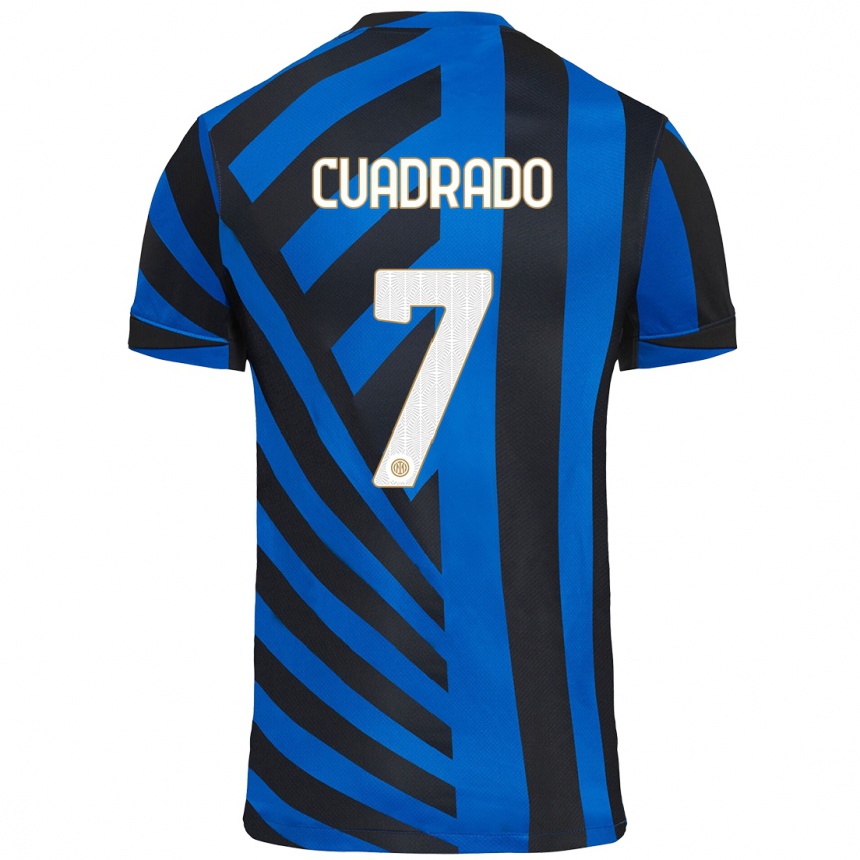 Hombre Fútbol Camiseta Juan Cuadrado #7 Azul Negro 1ª Equipación 2024/25 Perú