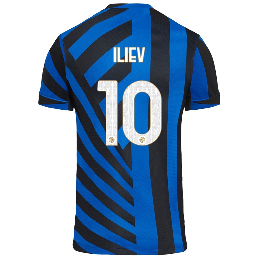 Hombre Fútbol Camiseta Nikola Iliev #10 Azul Negro 1ª Equipación 2024/25 Perú