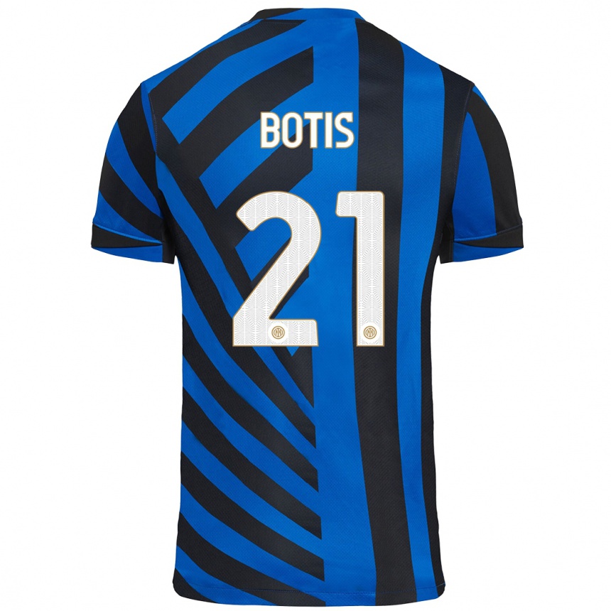 Hombre Fútbol Camiseta Nikolaos Botis #21 Azul Negro 1ª Equipación 2024/25 Perú