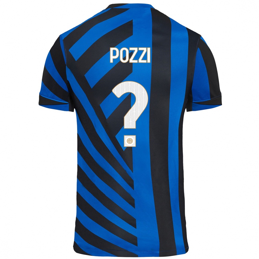 Hombre Fútbol Camiseta Andrea Pozzi #0 Azul Negro 1ª Equipación 2024/25 Perú