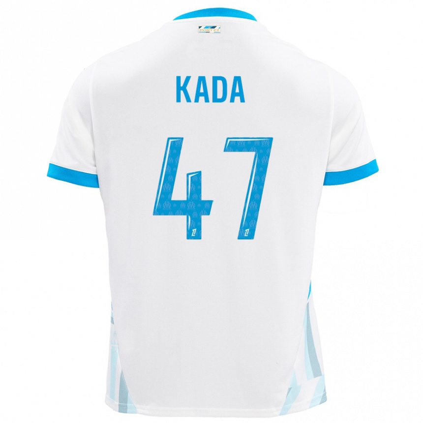 Hombre Fútbol Camiseta Joakim Kada #47 Blanco Azul Cielo 1ª Equipación 2024/25 Perú