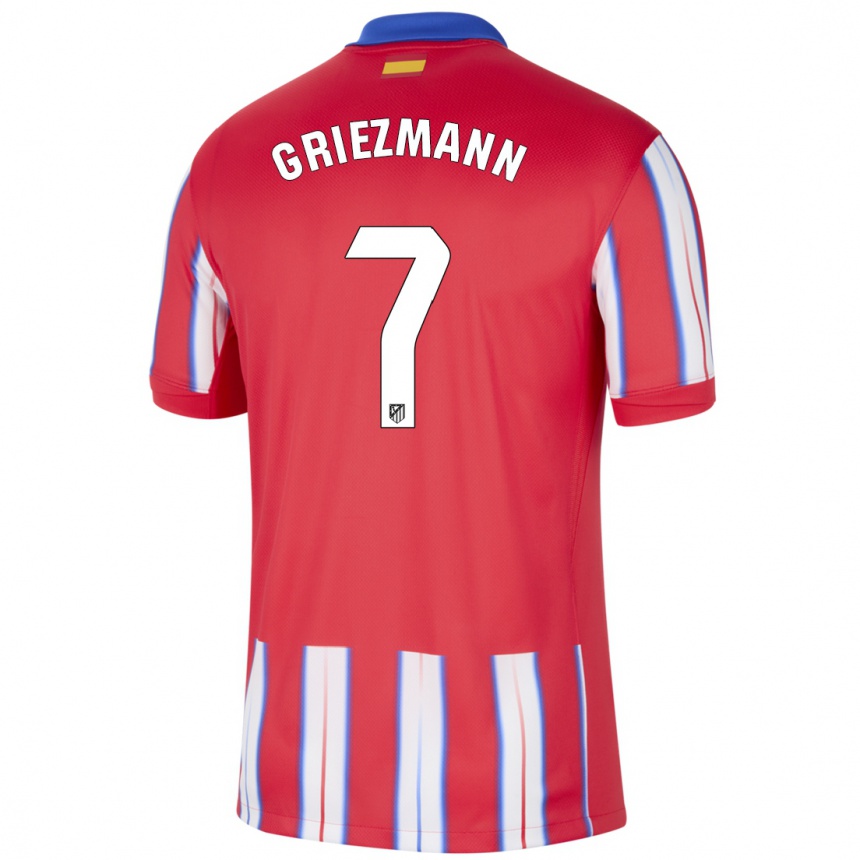 Hombre Fútbol Camiseta Antoine Griezmann #7 Rojo Blanco Azul 1ª Equipación 2024/25 Perú