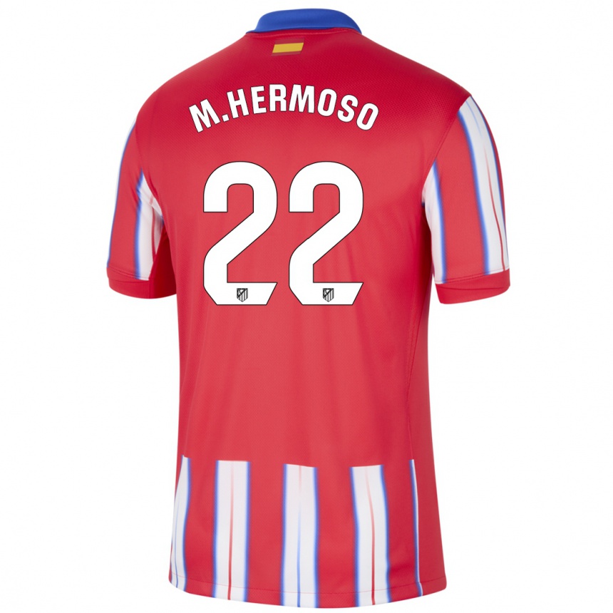 Hombre Fútbol Camiseta Mario Hermoso #22 Rojo Blanco Azul 1ª Equipación 2024/25 Perú