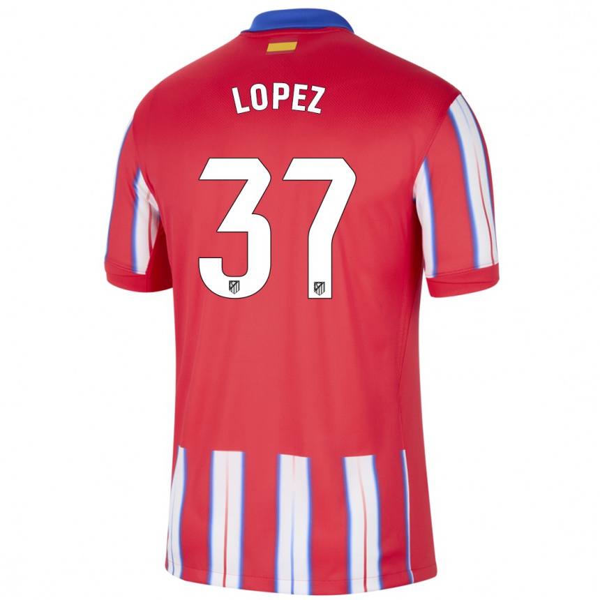 Hombre Fútbol Camiseta Alex Lopez #37 Rojo Blanco Azul 1ª Equipación 2024/25 Perú