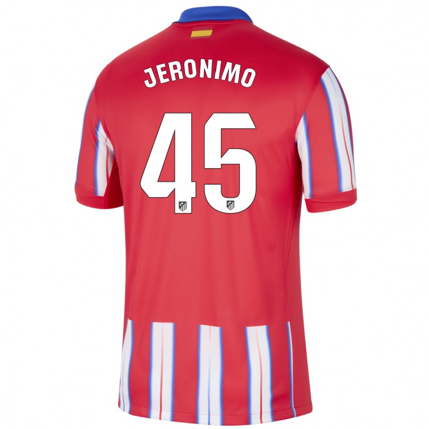 Hombre Fútbol Camiseta Isaiah Jeronimo #45 Rojo Blanco Azul 1ª Equipación 2024/25 Perú