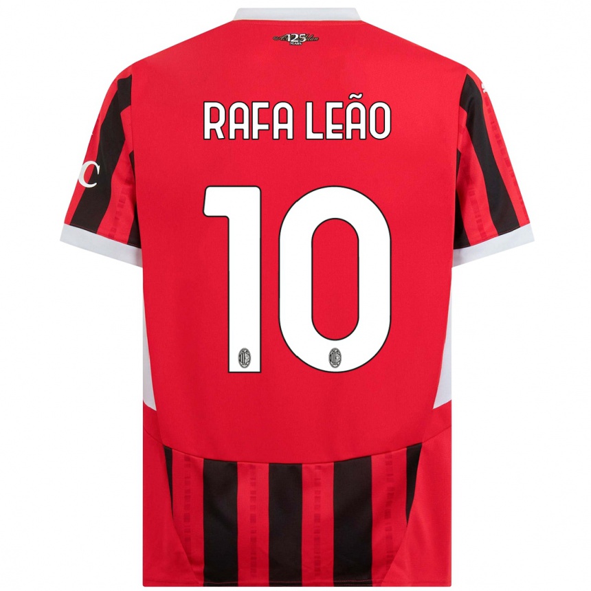 Hombre Fútbol Camiseta Rafael Leao #10 Rojo Negro 1ª Equipación 2024/25 Perú