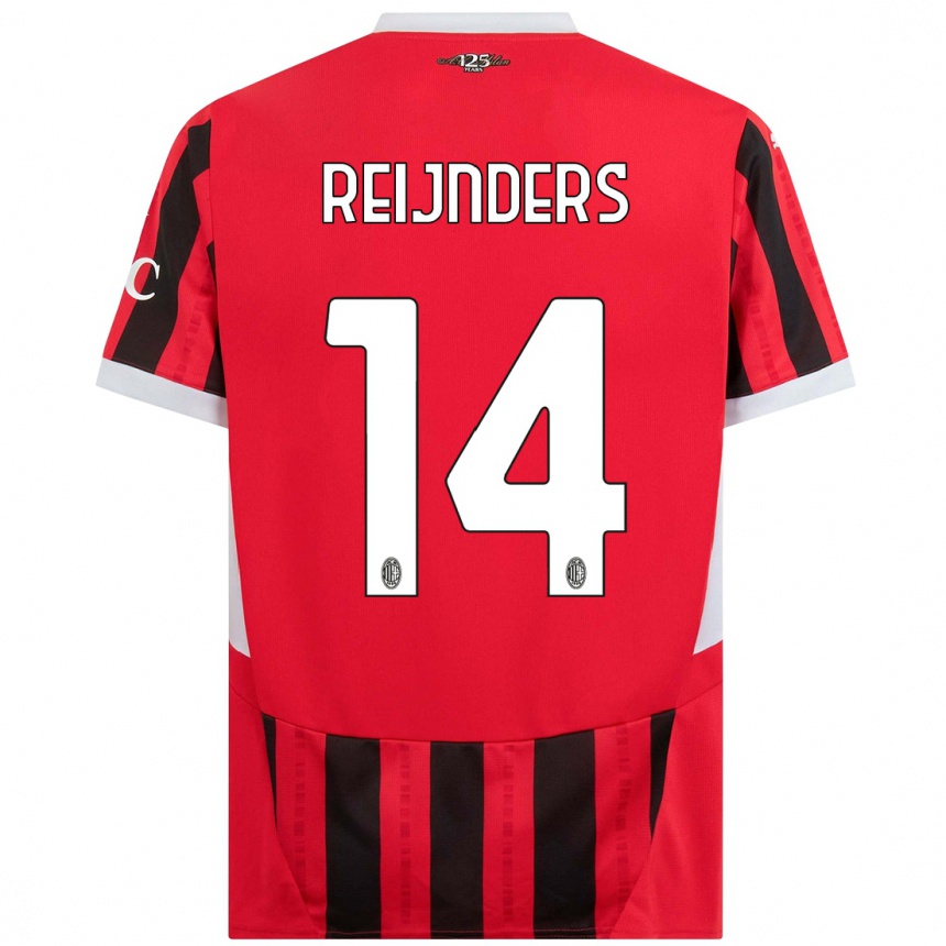 Hombre Fútbol Camiseta Tijjani Reijnders #14 Rojo Negro 1ª Equipación 2024/25 Perú