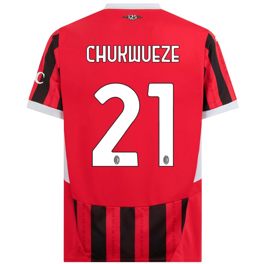 Hombre Fútbol Camiseta Samuel Chukwueze #21 Rojo Negro 1ª Equipación 2024/25 Perú