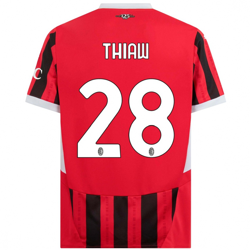 Hombre Fútbol Camiseta Malick Thiaw #28 Rojo Negro 1ª Equipación 2024/25 Perú