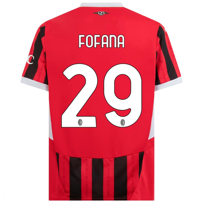 Hombre Fútbol Camiseta Youssouf Fofana #29 Rojo Negro 1ª Equipación 2024/25 Perú