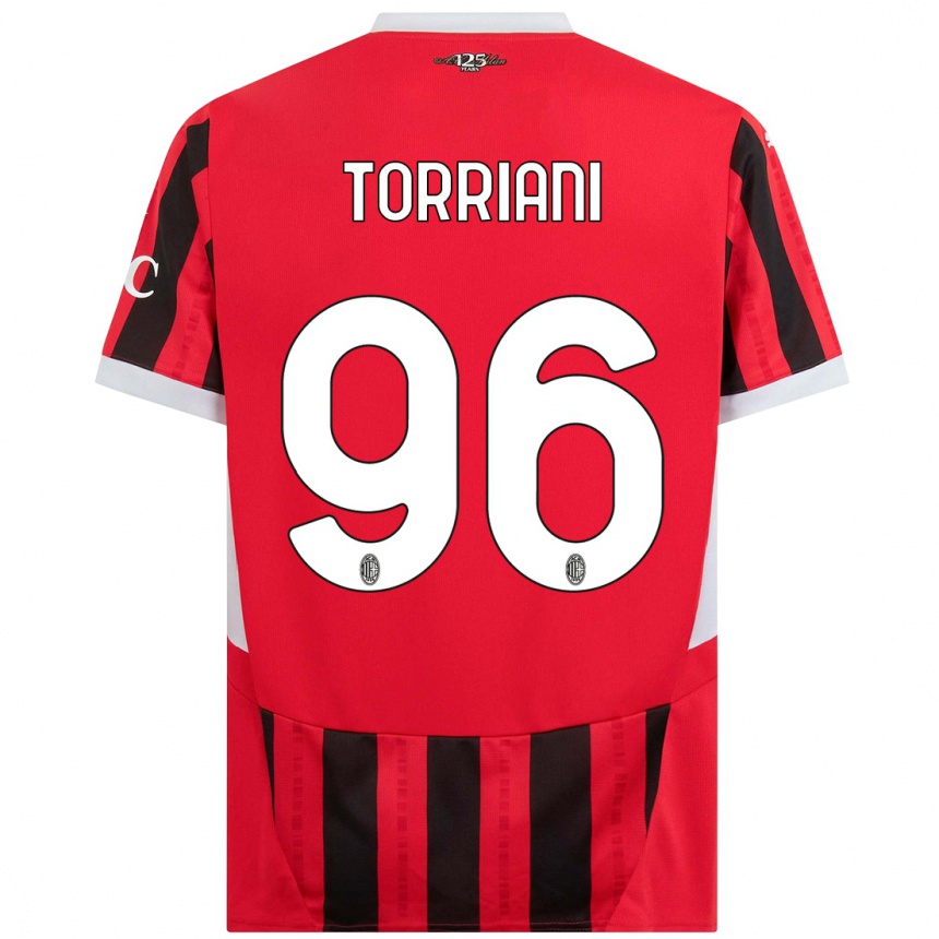 Hombre Fútbol Camiseta Lorenzo Torriani #96 Rojo Negro 1ª Equipación 2024/25 Perú