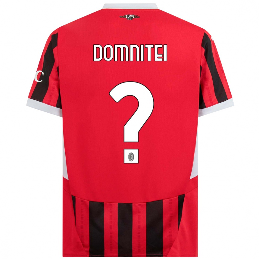 Hombre Fútbol Camiseta Francesco Domniței #0 Rojo Negro 1ª Equipación 2024/25 Perú