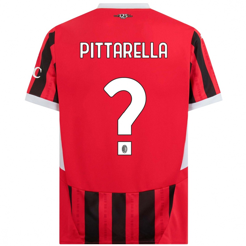 Hombre Fútbol Camiseta Matteo Pittarella #0 Rojo Negro 1ª Equipación 2024/25 Perú