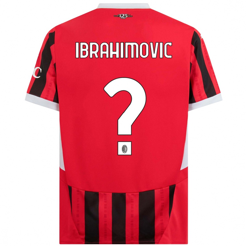 Hombre Fútbol Camiseta Vincent Ibrahimovic #0 Rojo Negro 1ª Equipación 2024/25 Perú