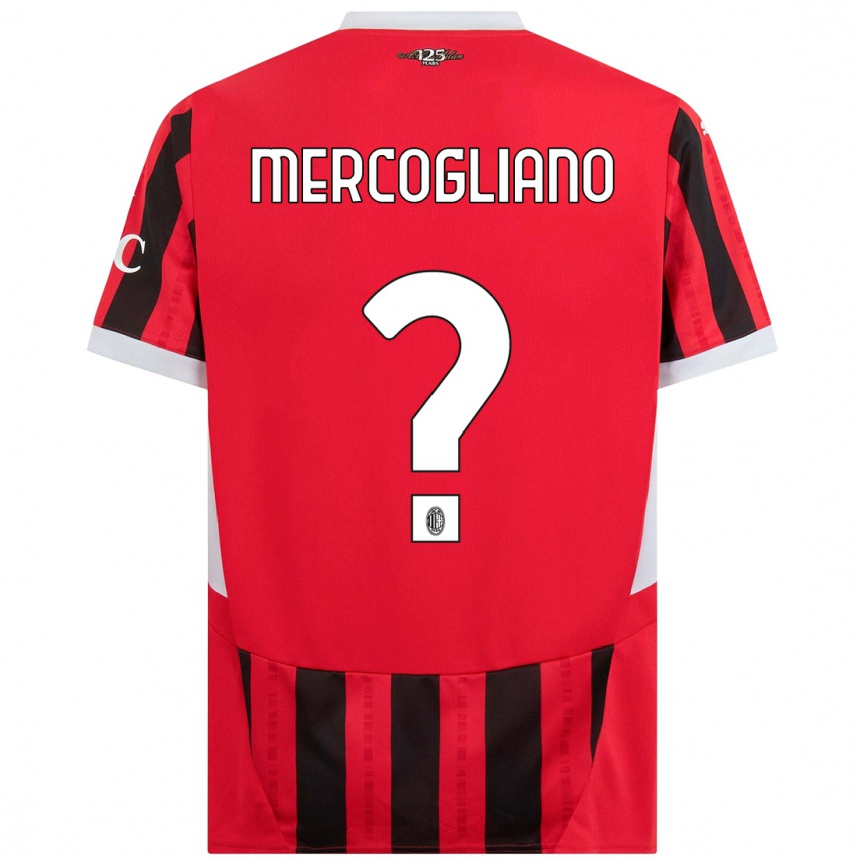 Hombre Fútbol Camiseta Mattia Mercogliano #0 Rojo Negro 1ª Equipación 2024/25 Perú