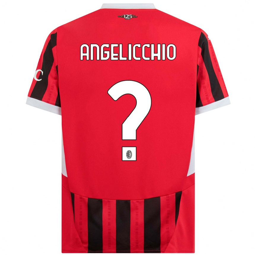 Hombre Fútbol Camiseta Mattia Angelicchio #0 Rojo Negro 1ª Equipación 2024/25 Perú