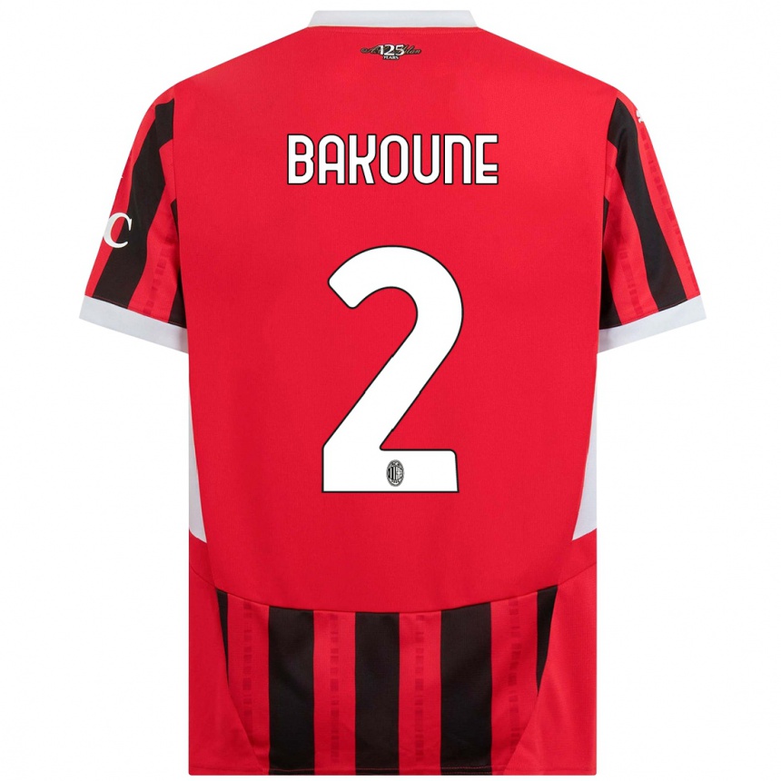 Hombre Fútbol Camiseta Adam Bakoune #2 Rojo Negro 1ª Equipación 2024/25 Perú