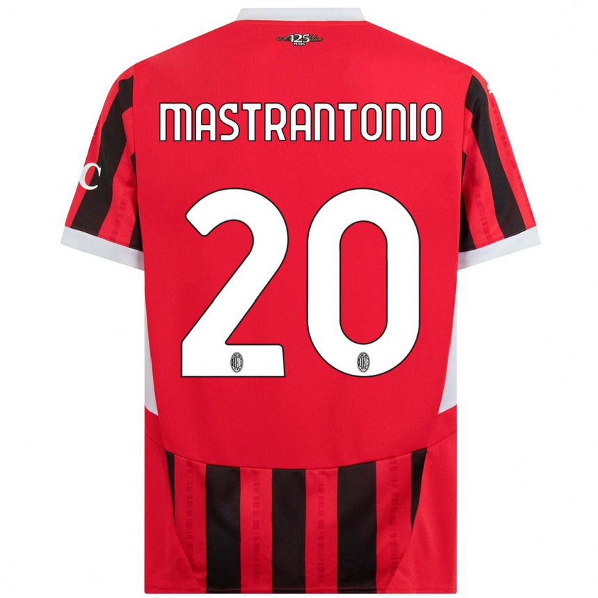 Hombre Fútbol Camiseta Davide Mastrantonio #20 Rojo Negro 1ª Equipación 2024/25 Perú