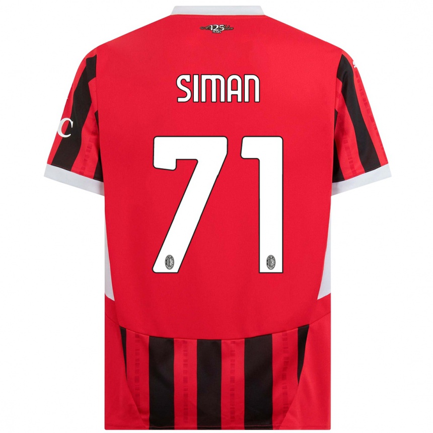 Hombre Fútbol Camiseta Alexandru Șiman #71 Rojo Negro 1ª Equipación 2024/25 Perú