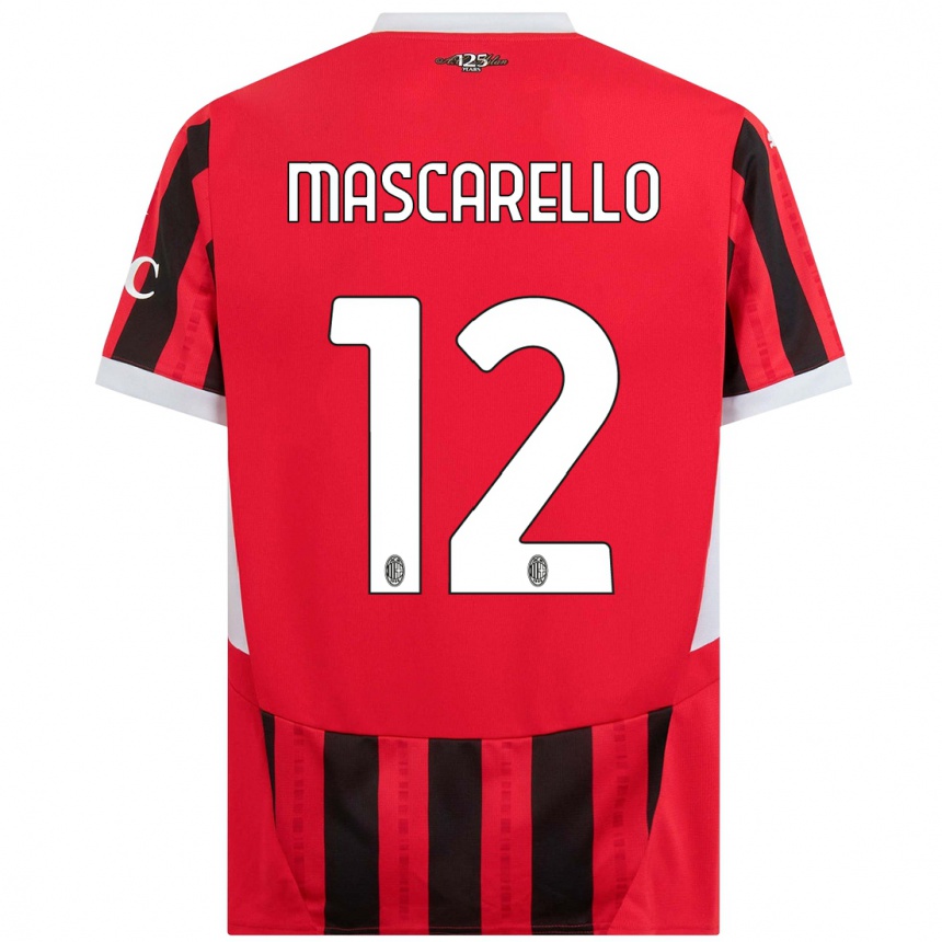 Hombre Fútbol Camiseta Marta Mascarello #12 Rojo Negro 1ª Equipación 2024/25 Perú