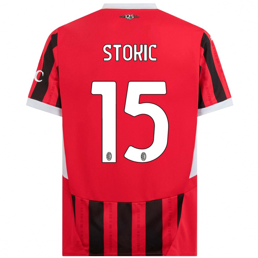 Hombre Fútbol Camiseta Sara Stokić #15 Rojo Negro 1ª Equipación 2024/25 Perú