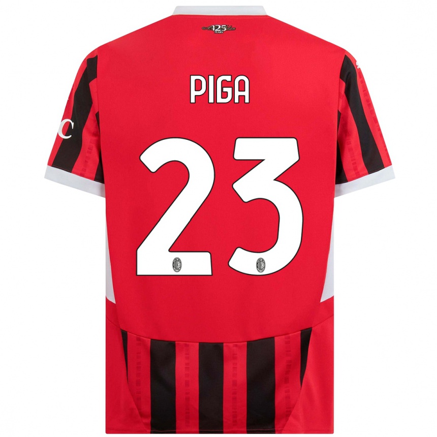 Hombre Fútbol Camiseta Julie Piga #23 Rojo Negro 1ª Equipación 2024/25 Perú