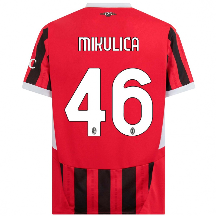 Hombre Fútbol Camiseta Petra Mikulica #46 Rojo Negro 1ª Equipación 2024/25 Perú