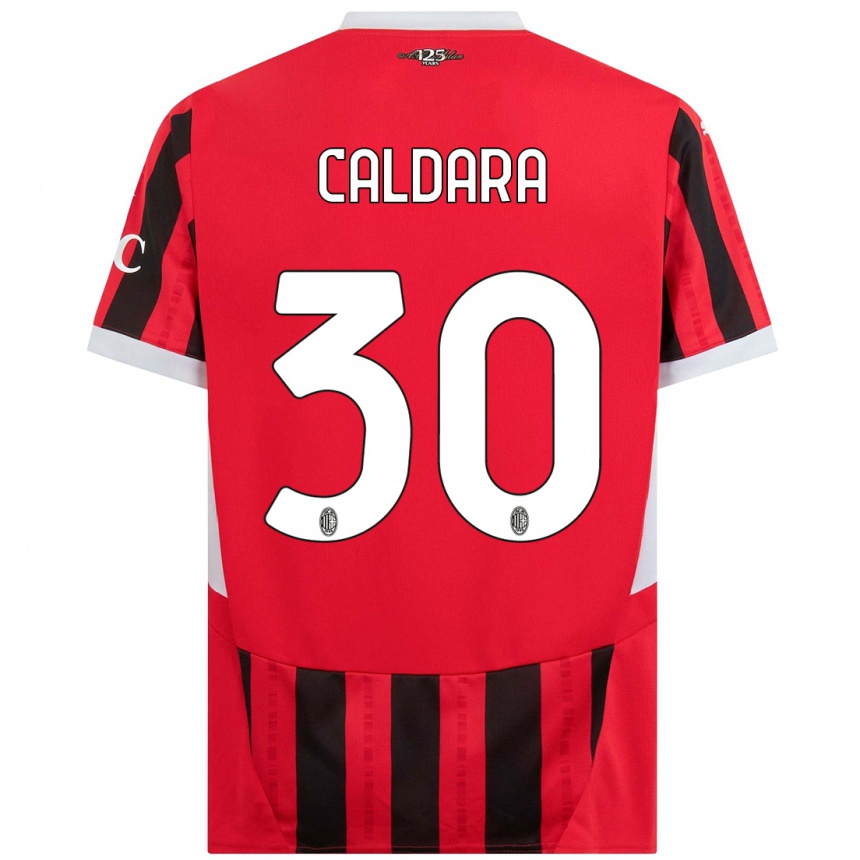 Hombre Fútbol Camiseta Mattia Caldara #30 Rojo Negro 1ª Equipación 2024/25 Perú