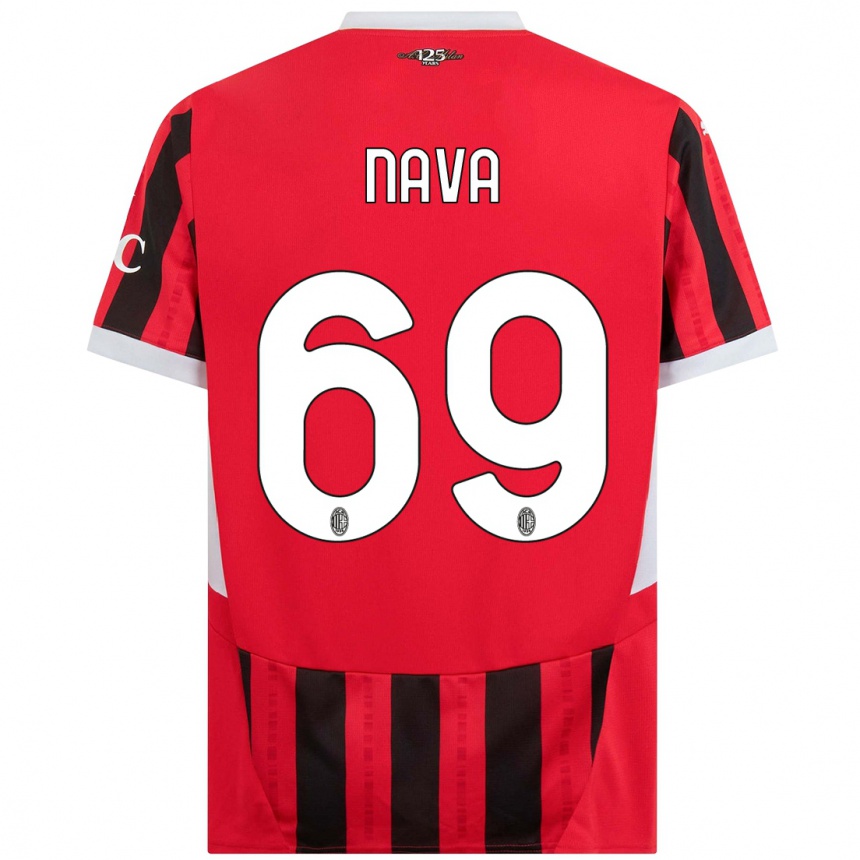 Hombre Fútbol Camiseta Lapo Nava #69 Rojo Negro 1ª Equipación 2024/25 Perú