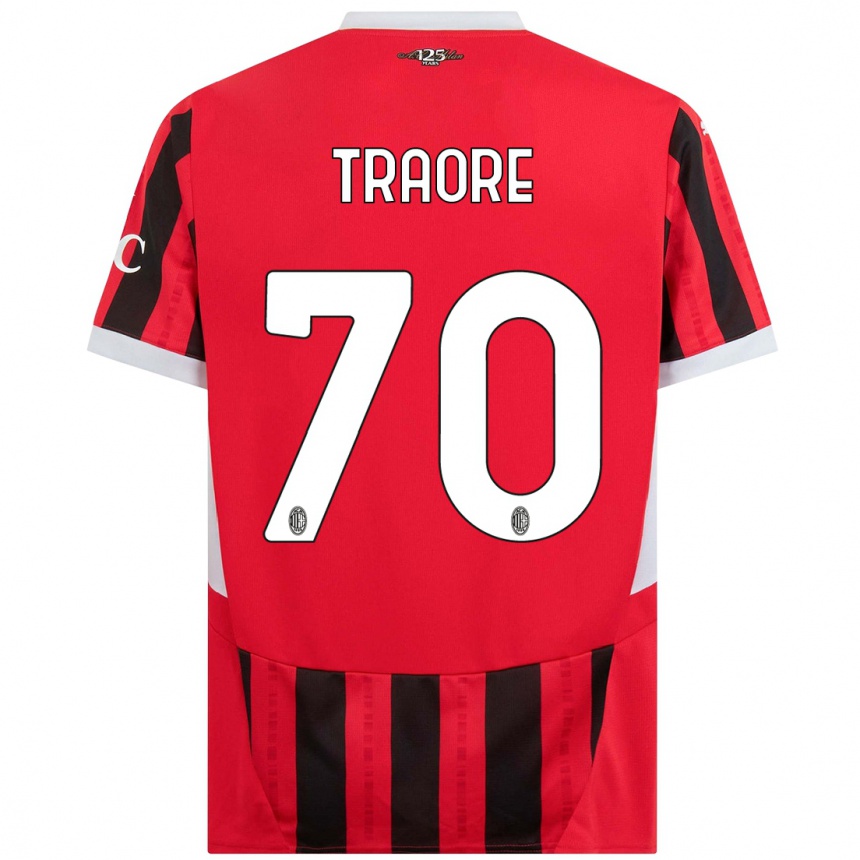 Hombre Fútbol Camiseta Chaka Traore #70 Rojo Negro 1ª Equipación 2024/25 Perú