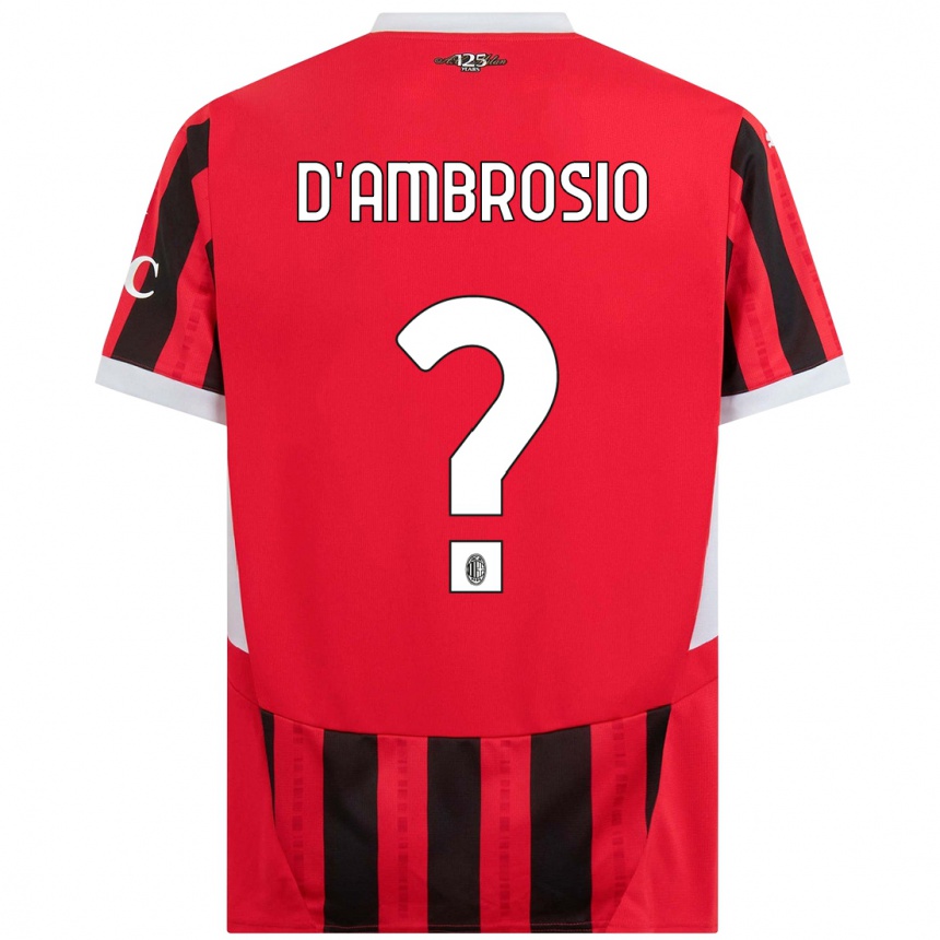 Hombre Fútbol Camiseta Antonio D'ambrosio #0 Rojo Negro 1ª Equipación 2024/25 Perú