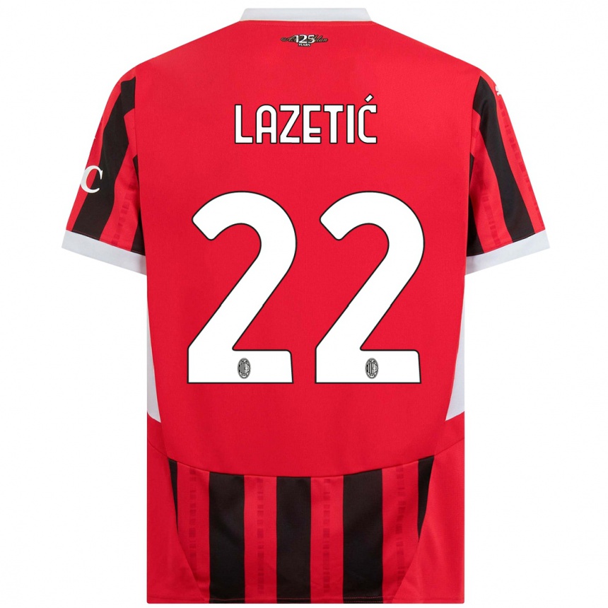 Hombre Fútbol Camiseta Marko Lazetic #22 Rojo Negro 1ª Equipación 2024/25 Perú