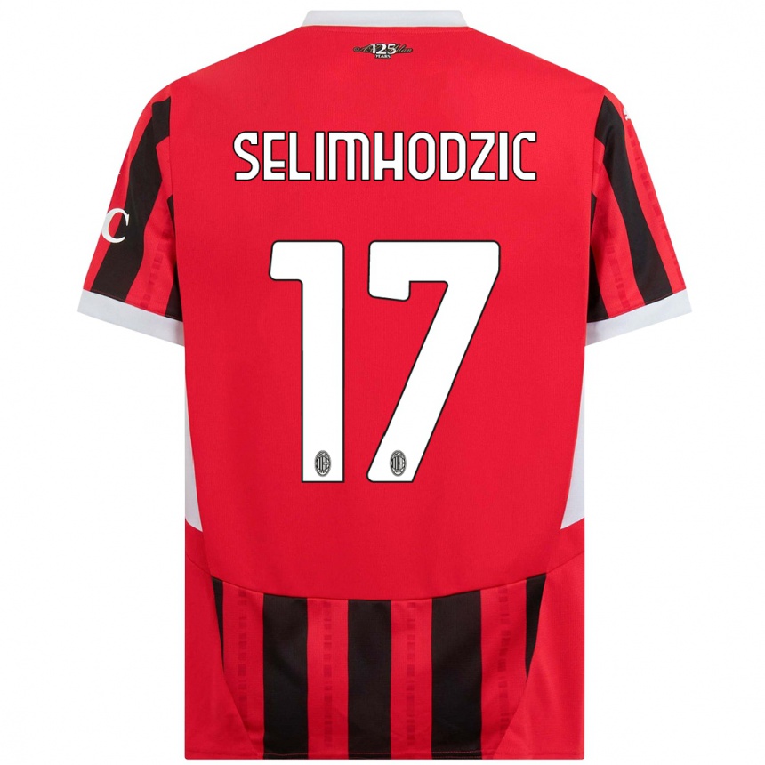 Hombre Fútbol Camiseta Noa Selimhodzic #17 Rojo Negro 1ª Equipación 2024/25 Perú