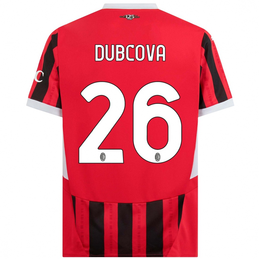 Hombre Fútbol Camiseta Michaela Dubcova #26 Rojo Negro 1ª Equipación 2024/25 Perú