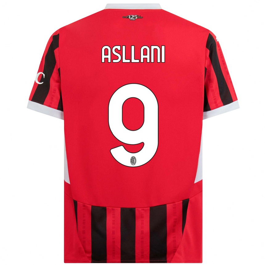 Hombre Fútbol Camiseta Kosovare Asllani #9 Rojo Negro 1ª Equipación 2024/25 Perú