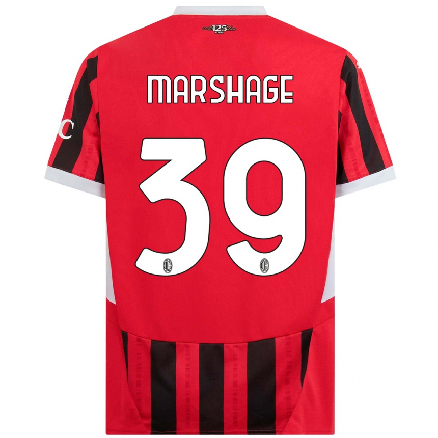 Hombre Fútbol Camiseta Wilgot Marshage #39 Rojo Negro 1ª Equipación 2024/25 Perú