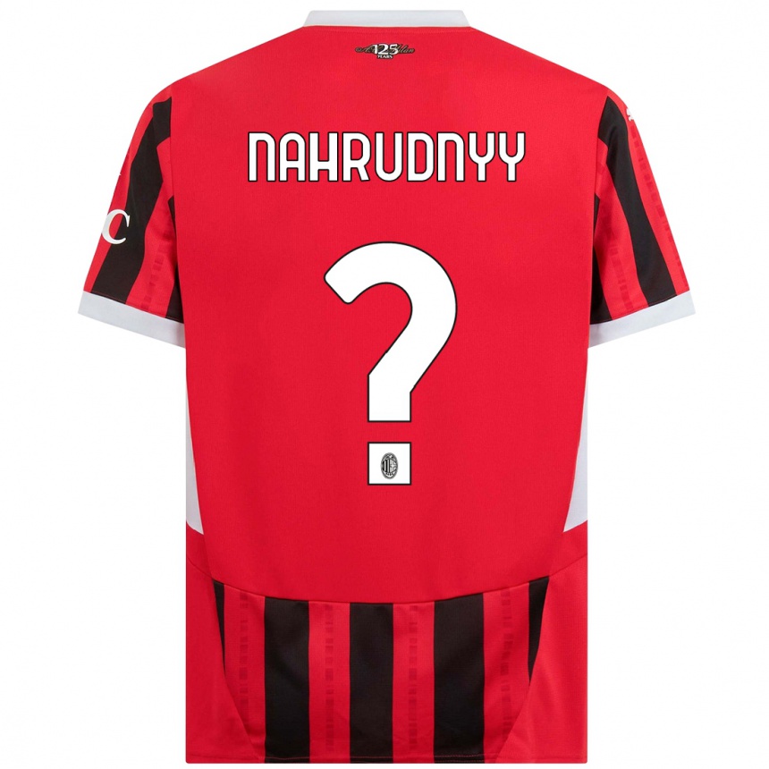 Hombre Fútbol Camiseta Vladislav Nahrudnyy #0 Rojo Negro 1ª Equipación 2024/25 Perú