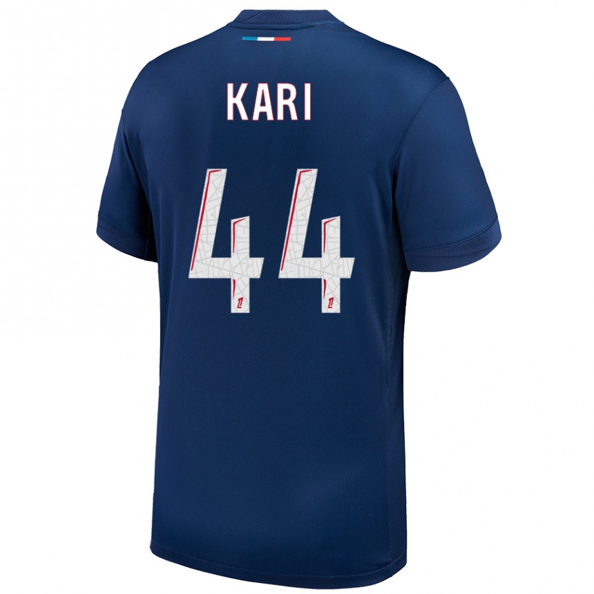 Hombre Fútbol Camiseta Ayman Kari #44 Azul Marino Blanco 1ª Equipación 2024/25 Perú