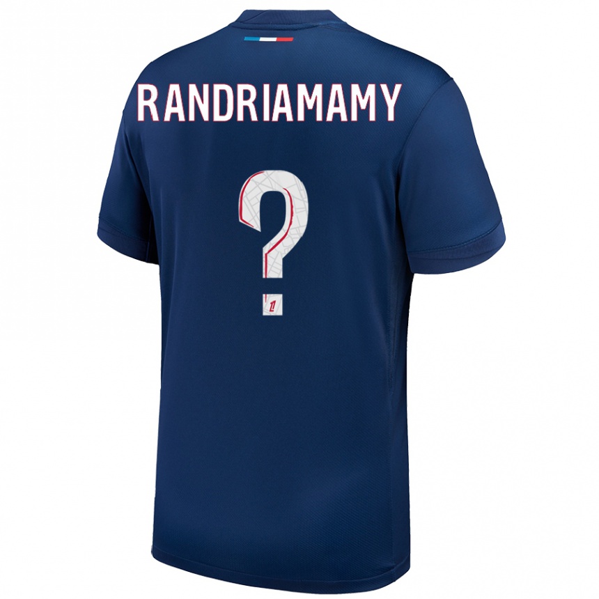 Hombre Fútbol Camiseta Mathyas Randriamamy #0 Azul Marino Blanco 1ª Equipación 2024/25 Perú