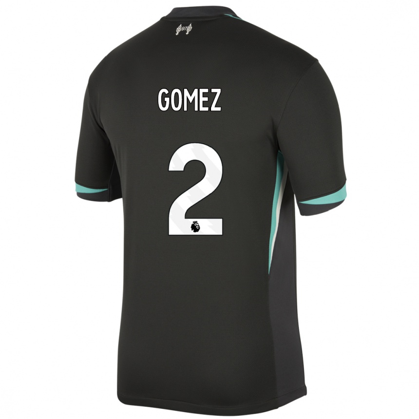 Hombre Fútbol Camiseta Joe Gomez #2 Negro Antracita Blanco 2ª Equipación 2024/25 Perú