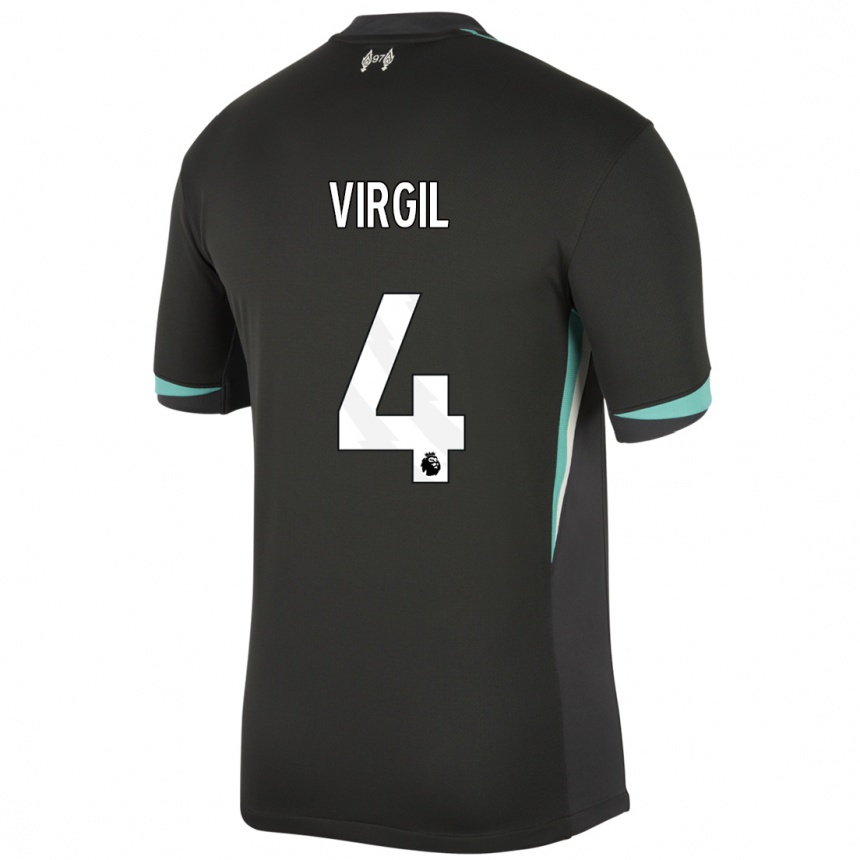 Hombre Fútbol Camiseta Virgil Van Dijk #4 Negro Antracita Blanco 2ª Equipación 2024/25 Perú