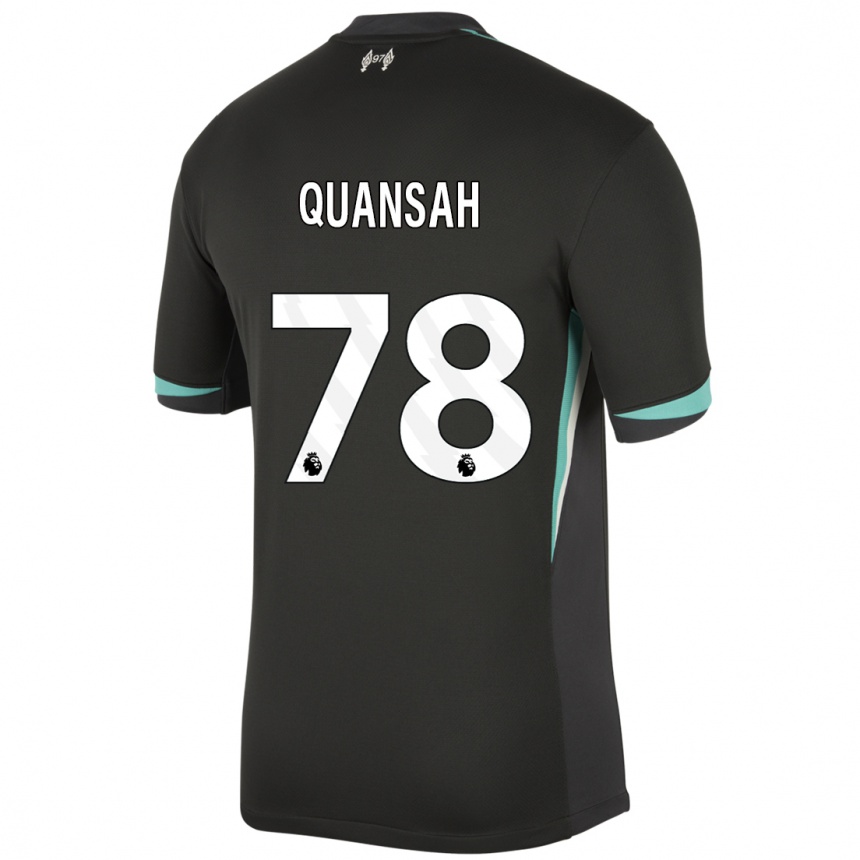 Hombre Fútbol Camiseta Jarell Quansah #78 Negro Antracita Blanco 2ª Equipación 2024/25 Perú