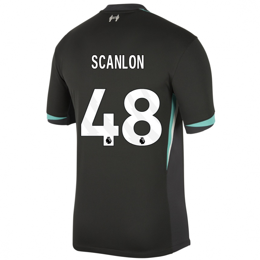 Hombre Fútbol Camiseta Calum Scanlon #48 Negro Antracita Blanco 2ª Equipación 2024/25 Perú