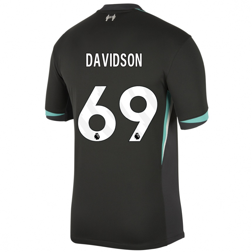 Hombre Fútbol Camiseta Josh Davidson #69 Negro Antracita Blanco 2ª Equipación 2024/25 Perú