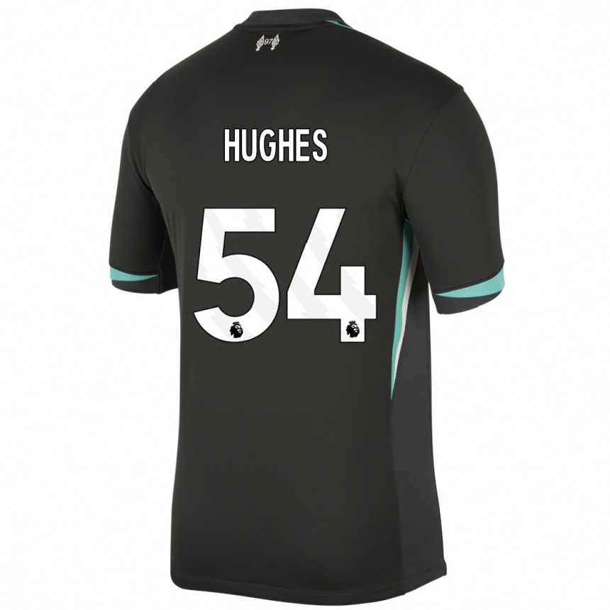 Hombre Fútbol Camiseta Liam Hughes #54 Negro Antracita Blanco 2ª Equipación 2024/25 Perú